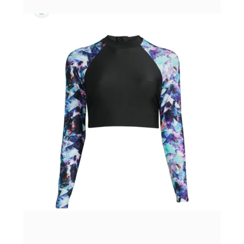 Laguna Black Rash Guard L surfer surfing coastal beach padded top swimwear